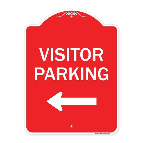 Signmission Visitor Parking Left Heavy-Gauge Aluminum Architectural Sign, 24" x 18", RW-1824-9743 A-DES-RW-1824-9743